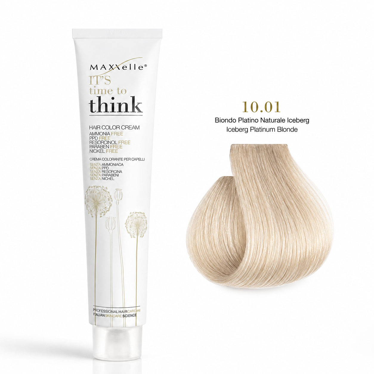 צבע לשיער ללא PPD בלונד פלטין קר 10.01 THINK MAXXelle